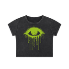 Eye of Envy - Snow Washed Crop Top-cropped-shirt-NumbskullzKC