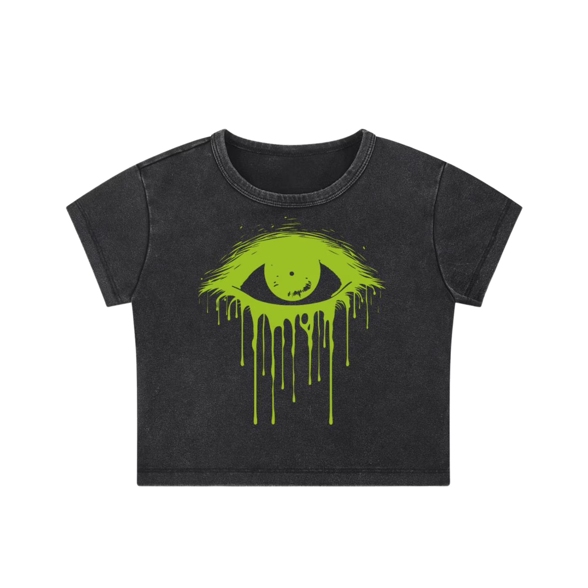 Eye of Envy - Snow Washed Crop Top-cropped-shirt-NumbskullzKC