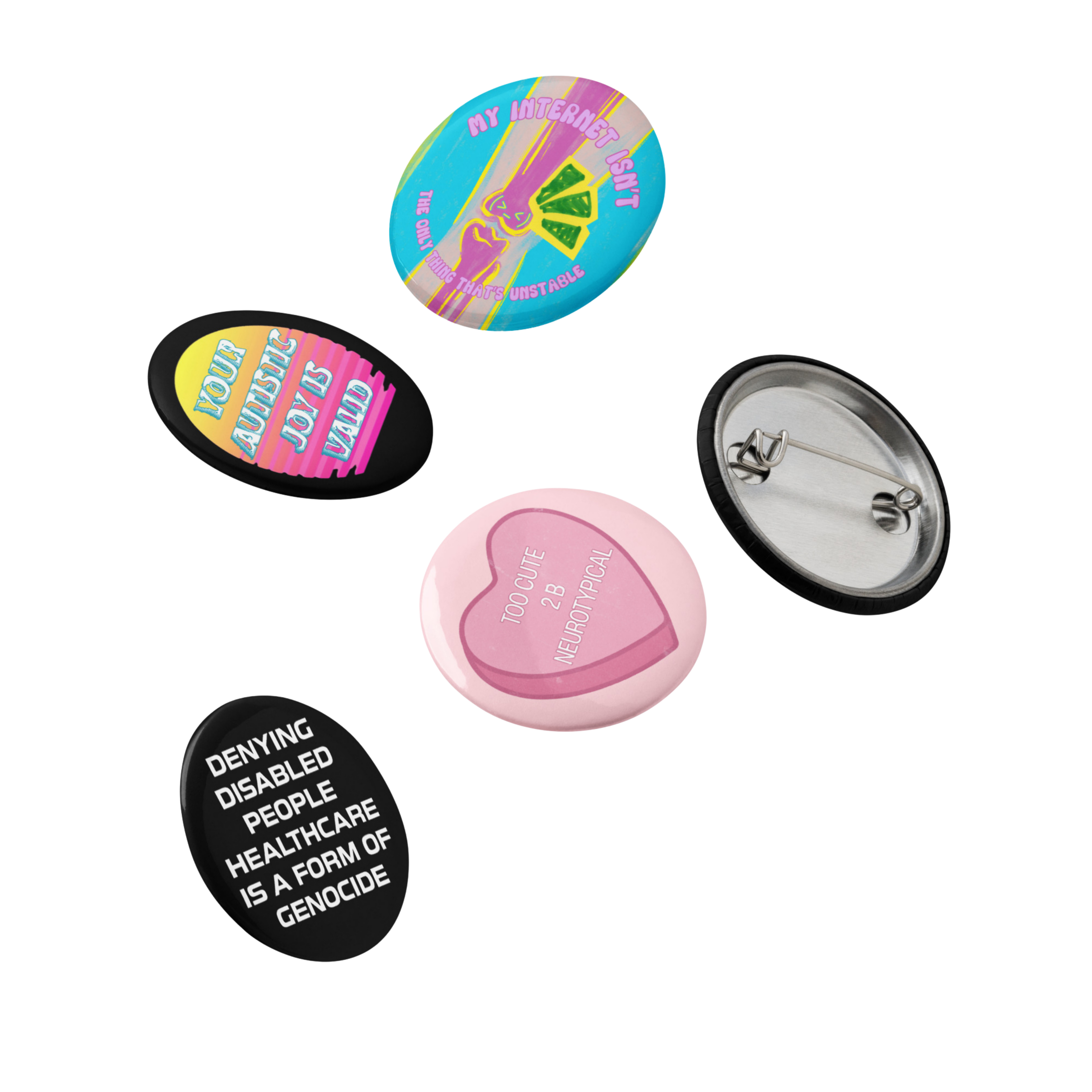 Disability Awareness - Set of 5 Pin Buttons