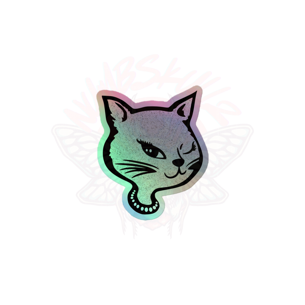 Y2K Cat - Holographic Sticker - 90s - accessories - animal - NumbskullzKC