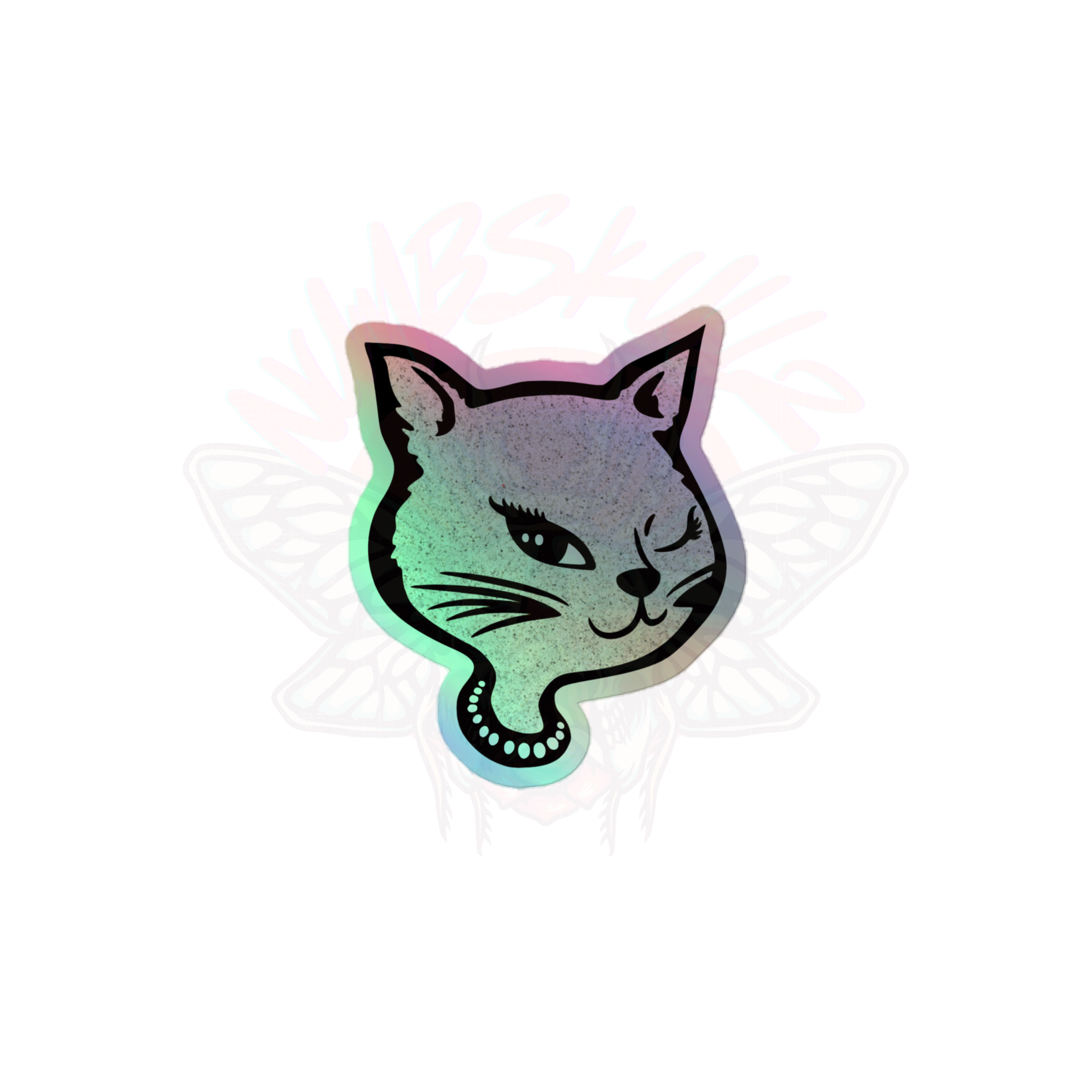 Y2K Cat - Holographic Sticker - 90s - accessories - animal - NumbskullzKC