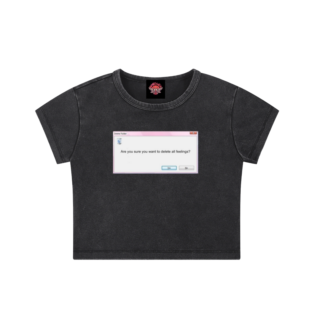 Emotional Tech Support  - Snow Washed Crop Top - tech - vaporwave - vintage - NumbskullzKC