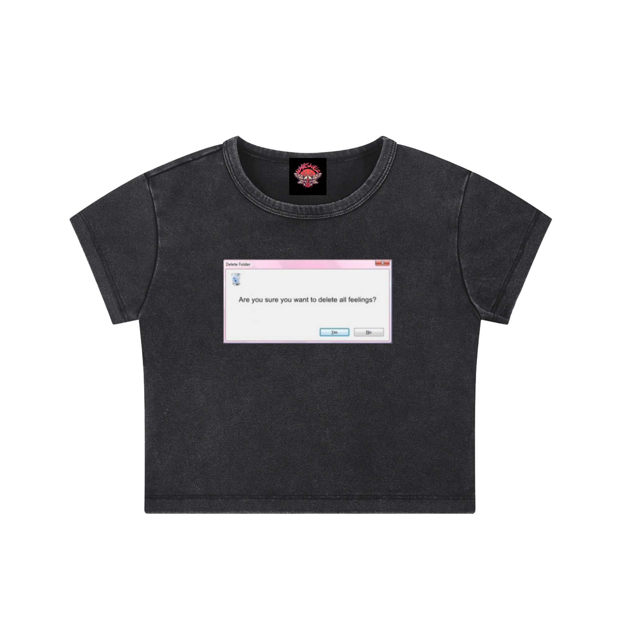 Emotional Tech Support  - Snow Washed Crop Top - tech - vaporwave - vintage - NumbskullzKC