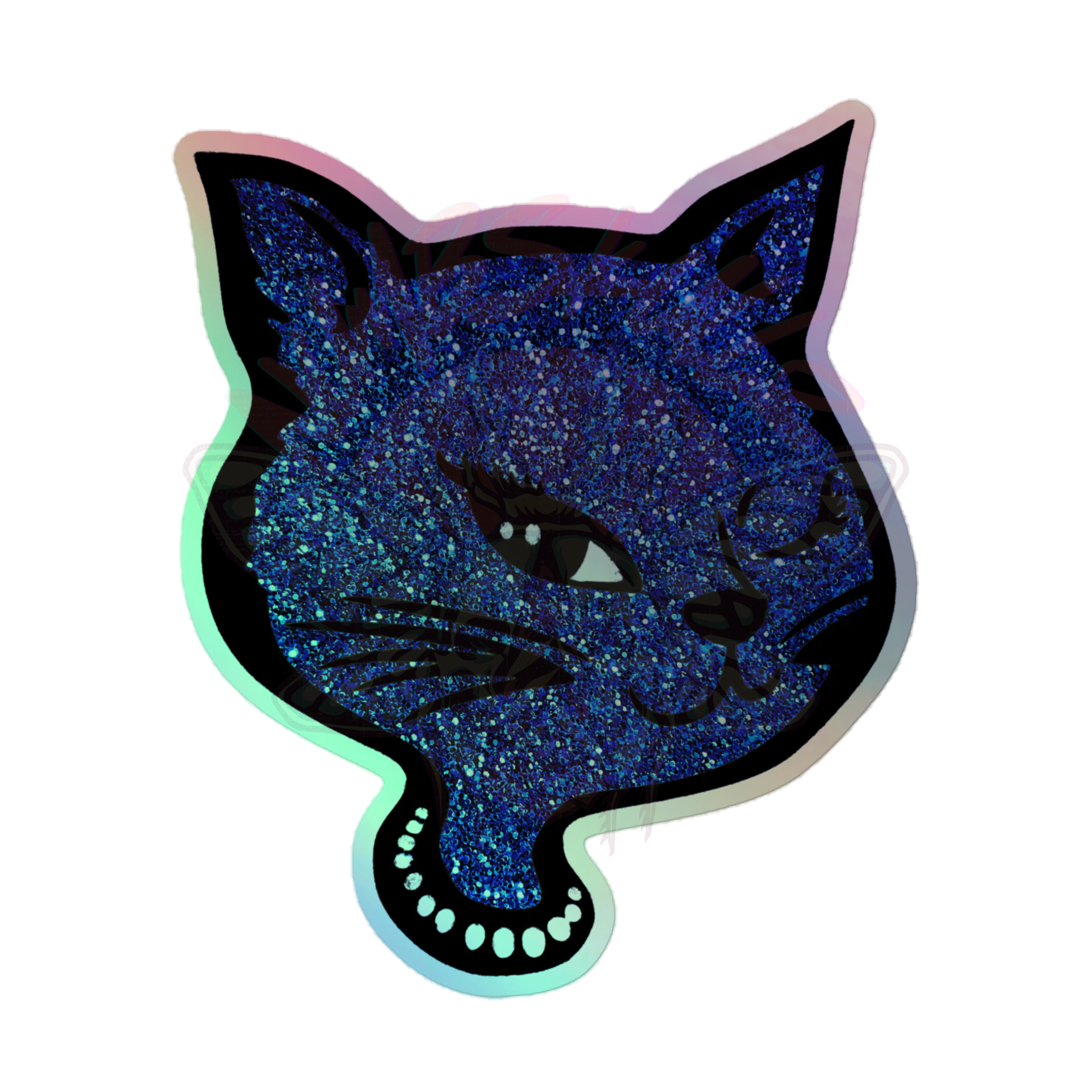 Y2K Cat - Holographic Sticker - 90s - accessories - animal - NumbskullzKC