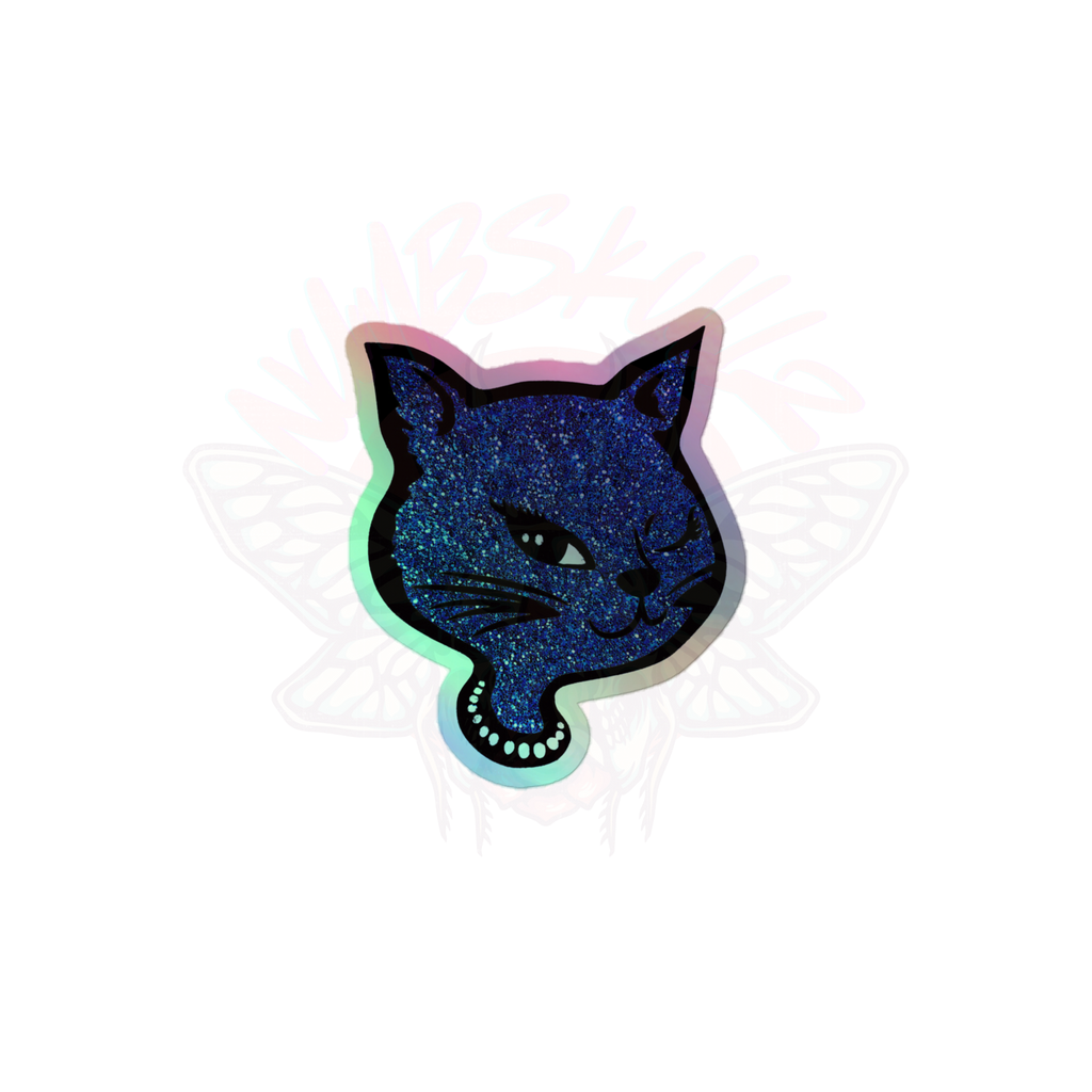 Y2K Cat - Holographic Sticker - 90s - accessories - animal - NumbskullzKC