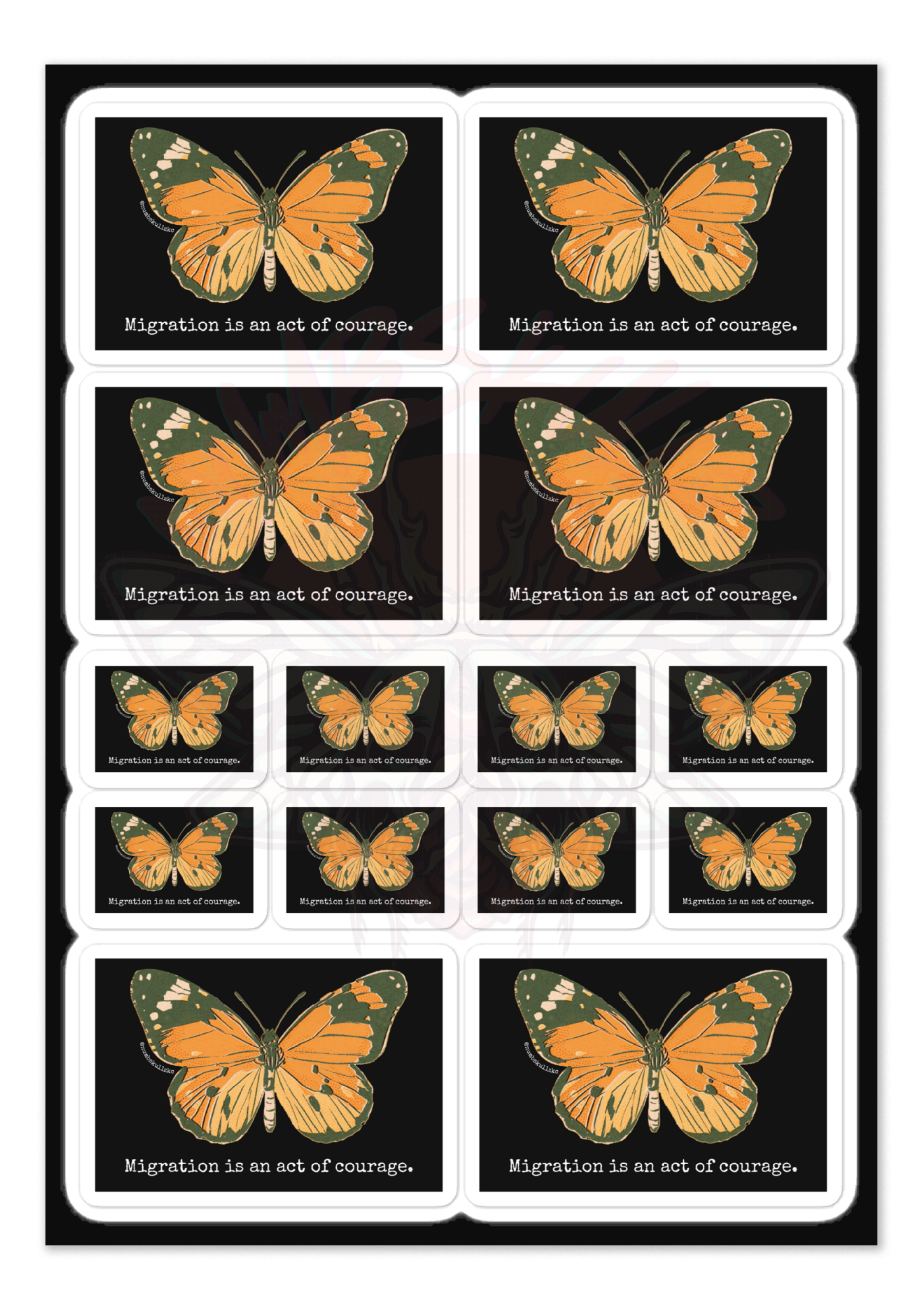 Migration is Courage - Vinyl Sticker Sheet