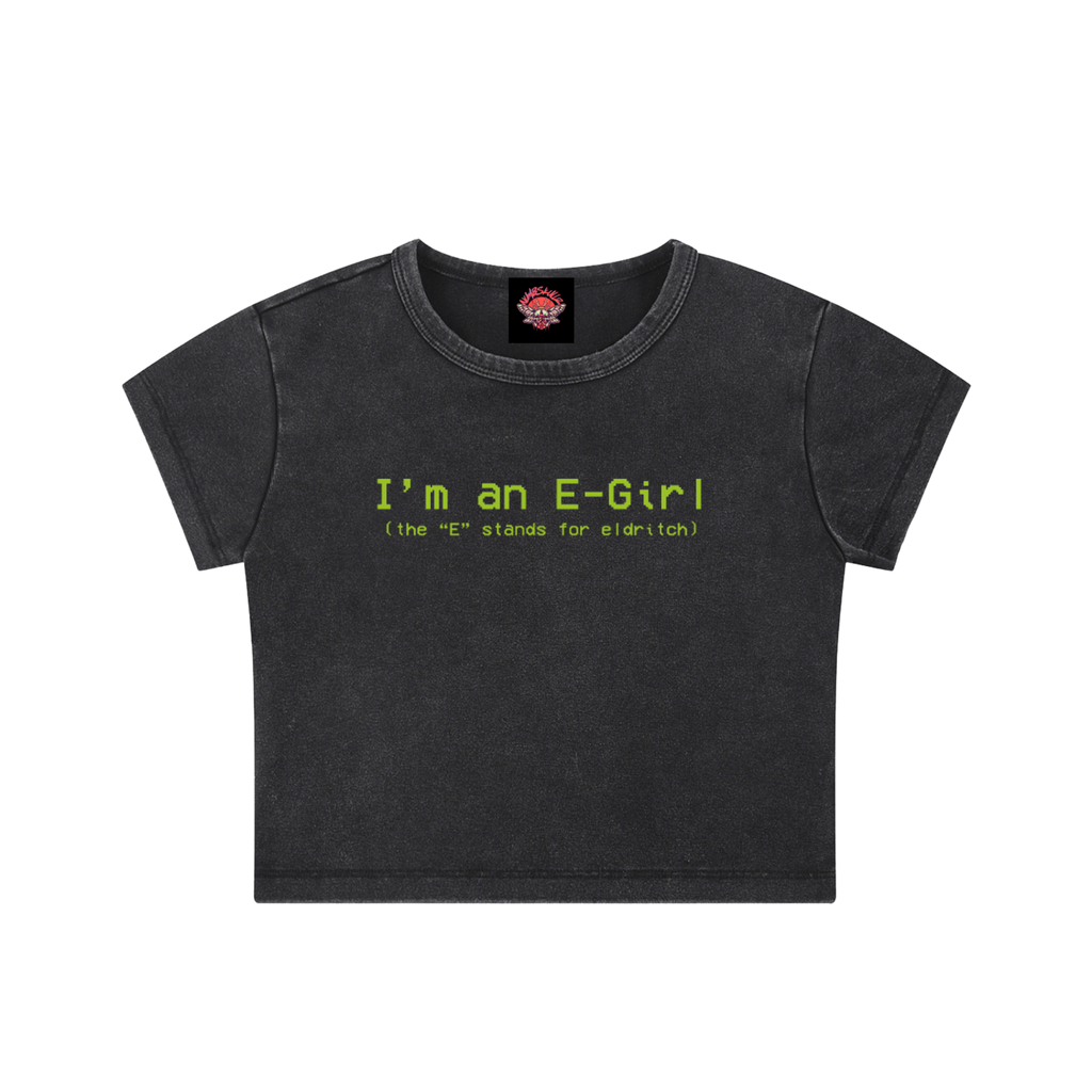 Eldritch- Snow Washed Crop Top-cropped-shirt-NumbskullzKC