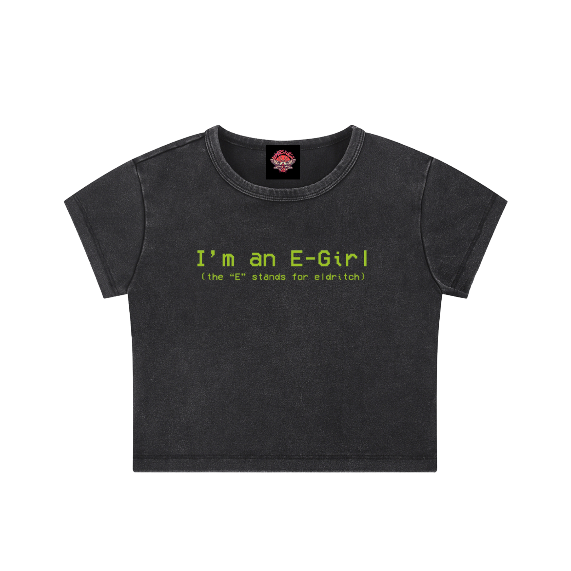 Eldritch- Snow Washed Crop Top-cropped-shirt-NumbskullzKC