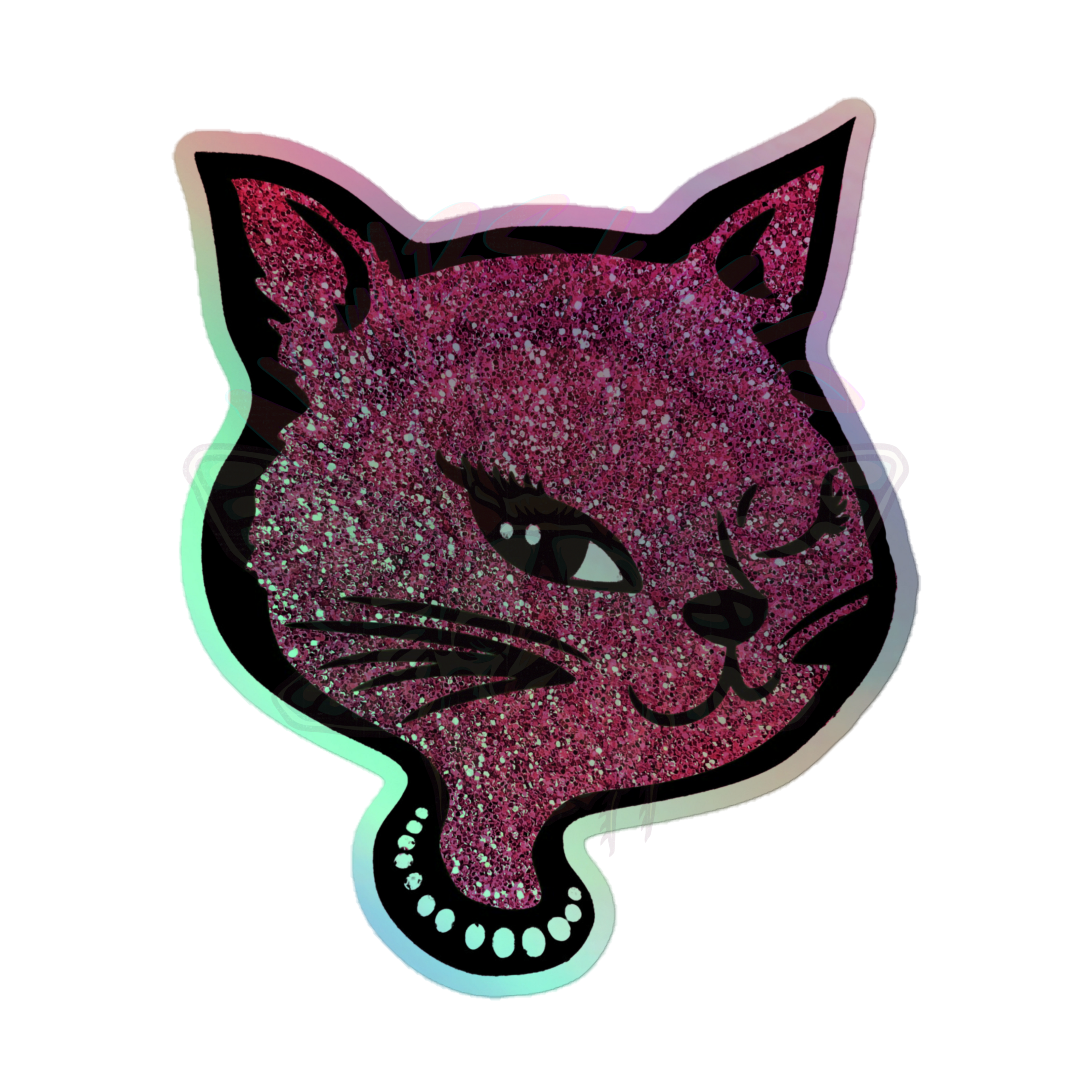 Y2K Cat - Holographic Sticker - 90s - accessories - animal - NumbskullzKC