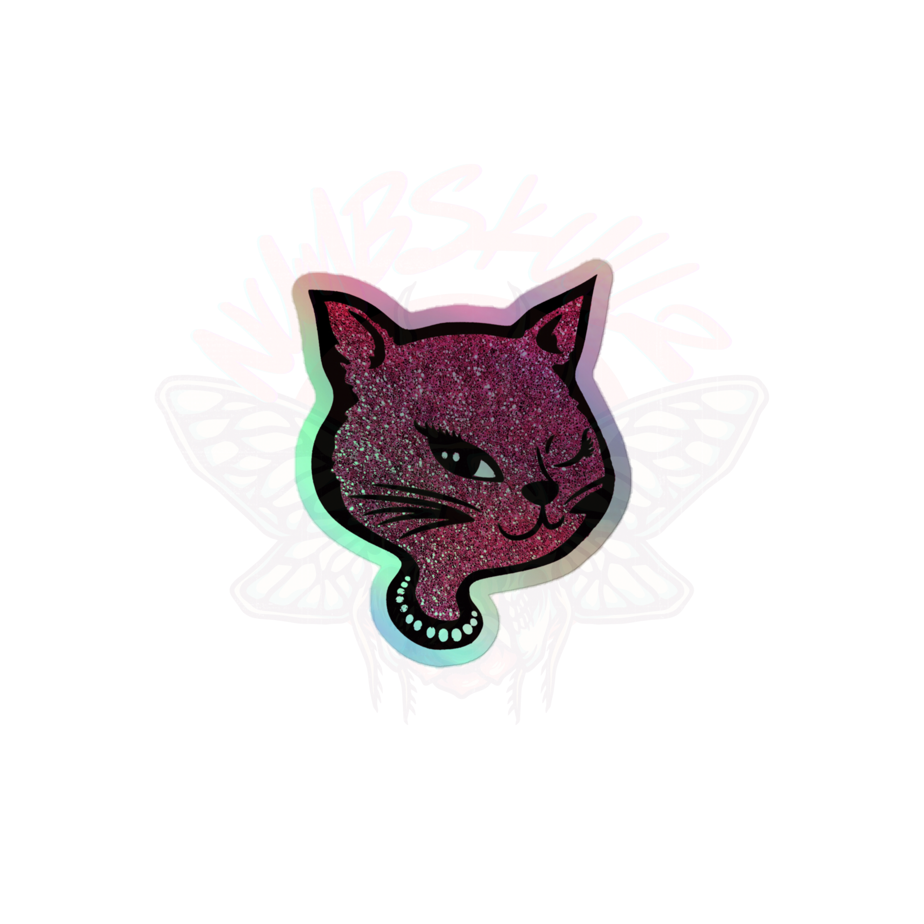 Y2K Cat - Holographic Sticker - 90s - accessories - animal - NumbskullzKC