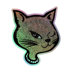 Y2K Cat - Holographic Sticker - 90s - accessories - animal - NumbskullzKC