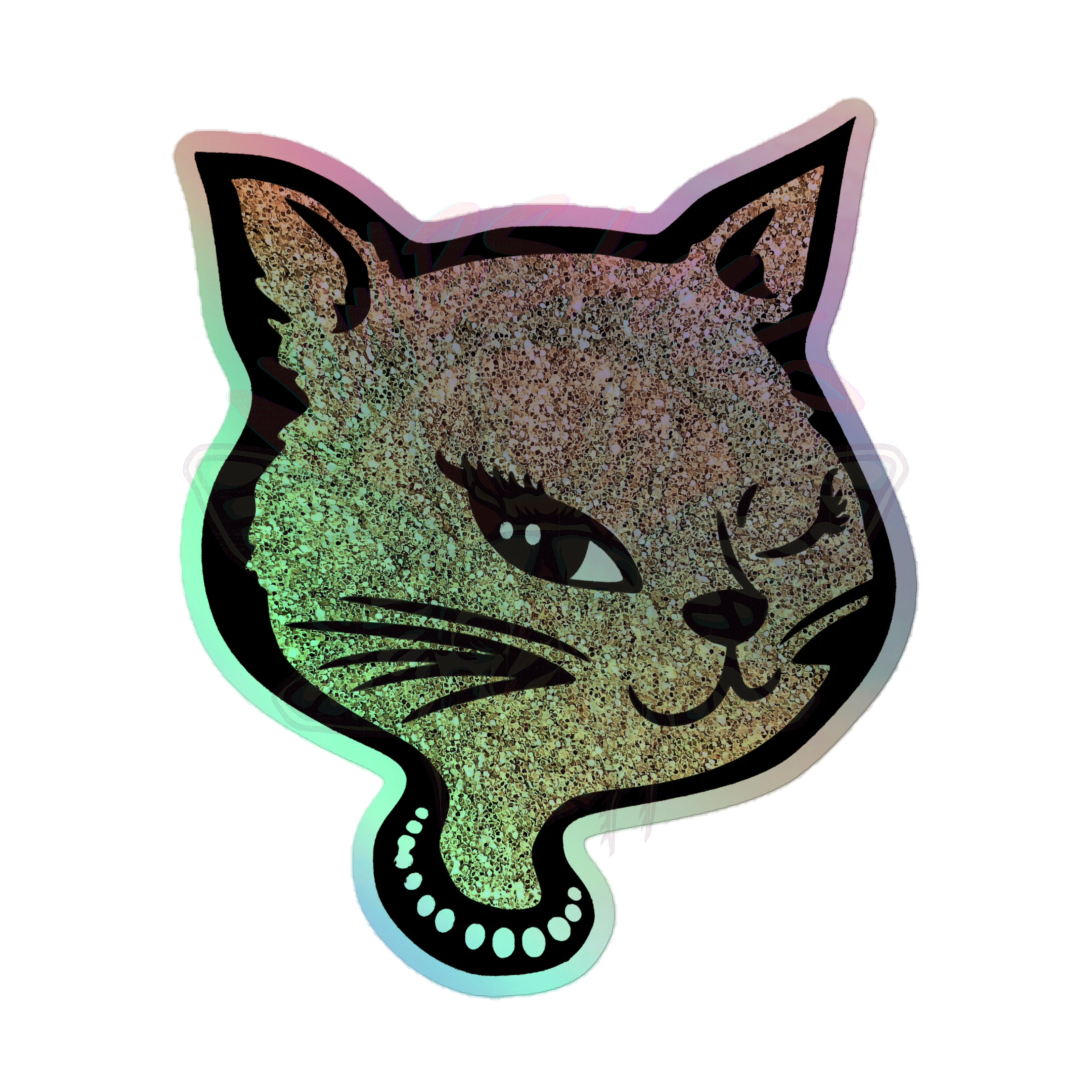 Y2K Cat - Holographic Sticker - 90s - accessories - animal - NumbskullzKC