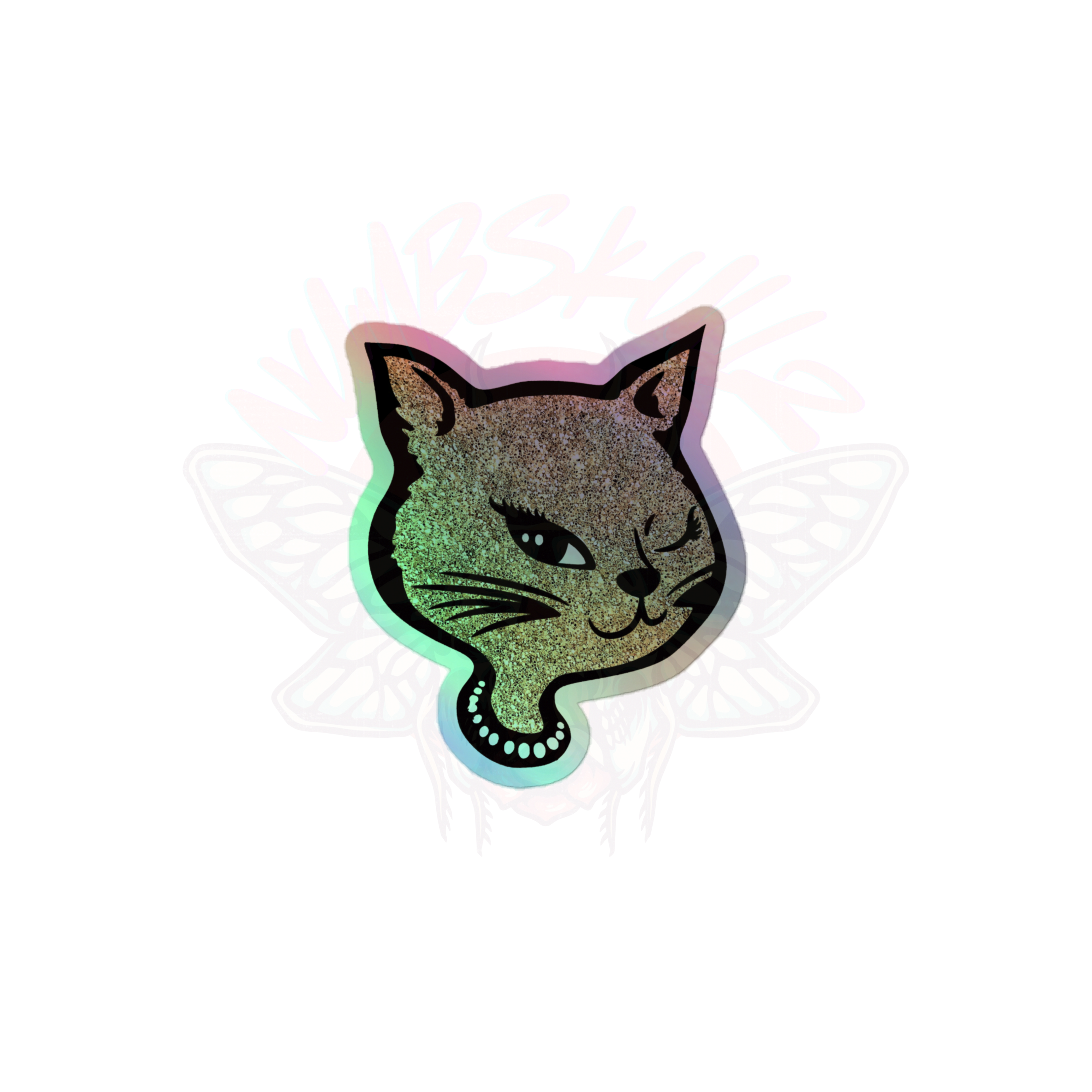 Y2K Cat - Holographic Sticker - 90s - accessories - animal - NumbskullzKC