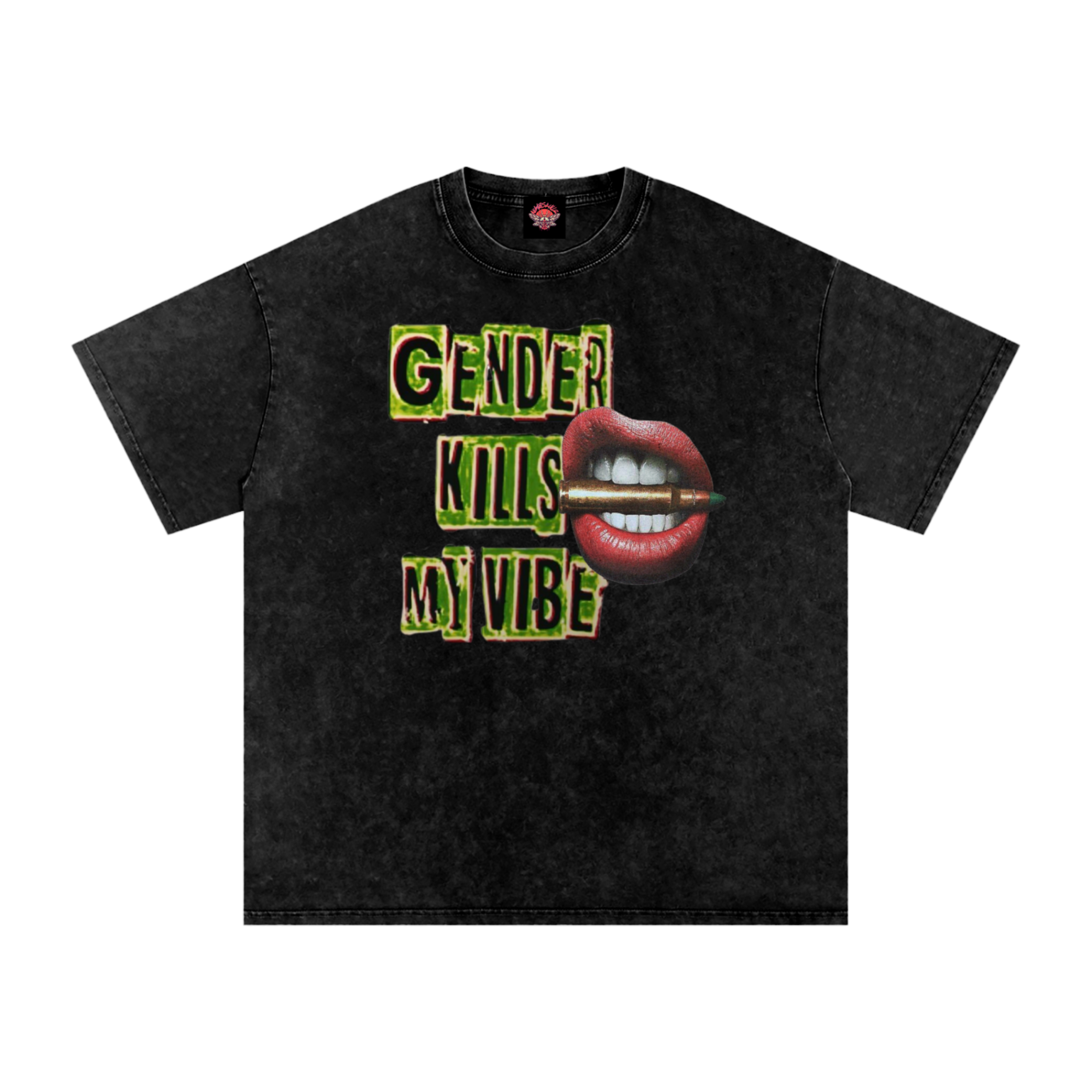 Gender Kills My Vibe - Oversized T-Shirt-lgbtq-men's shirts-NumbskullzKC