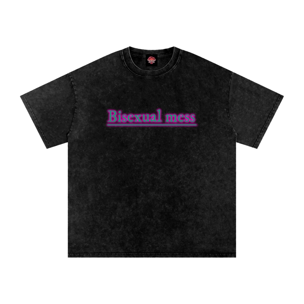 Bisexual Mess - Oversized T-Shirt-bisexual-lgbtq-NumbskullzKC