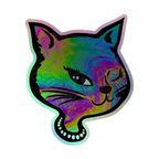 Y2K Cat - Holographic Sticker - 90s - accessories - animal - NumbskullzKC