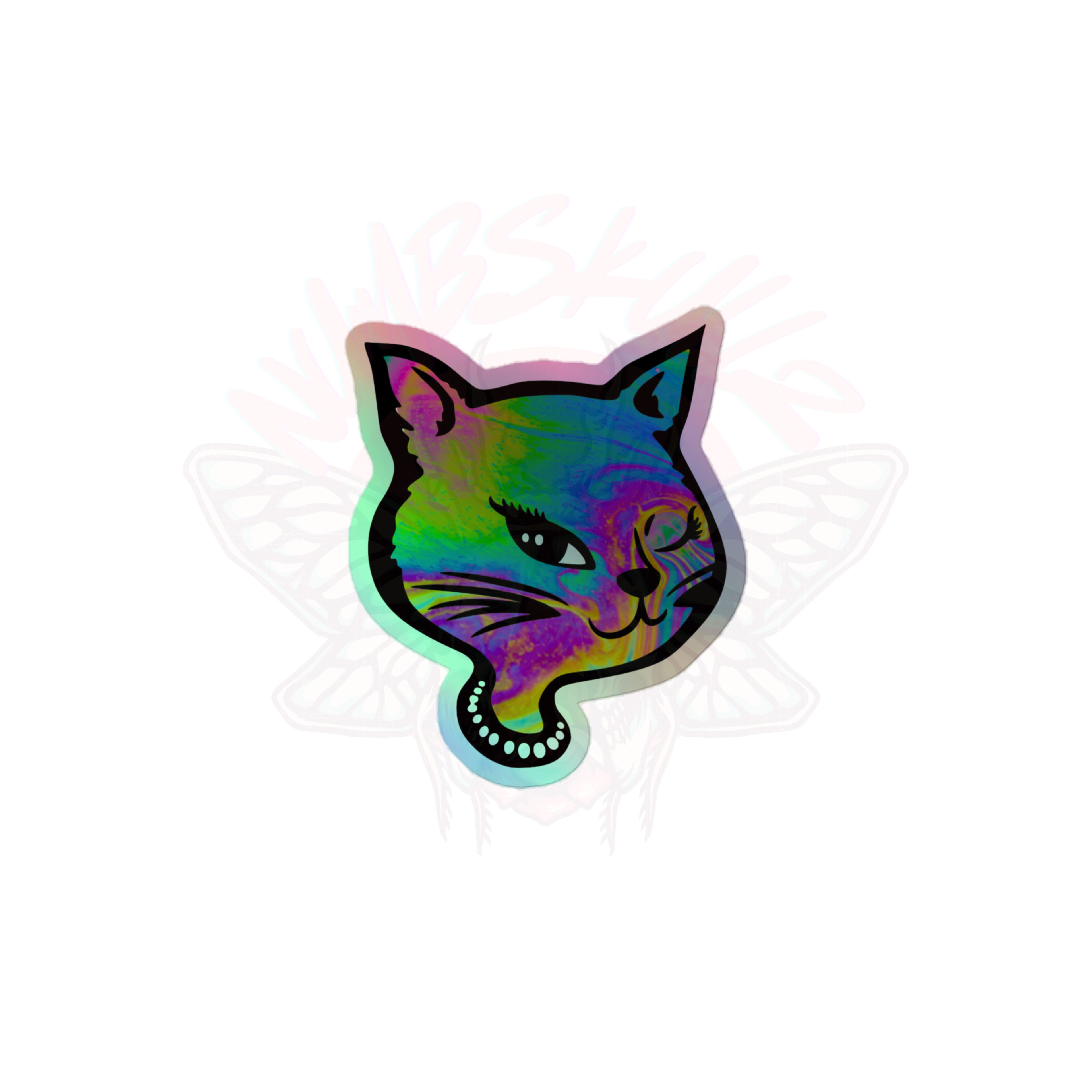 Y2K Cat - Holographic Sticker - 90s - accessories - animal - NumbskullzKC