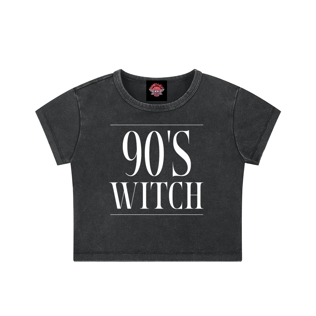 90s Witch - Snow Washed Crop Top-90s-magic-Numbskullz-NumbskullzKC