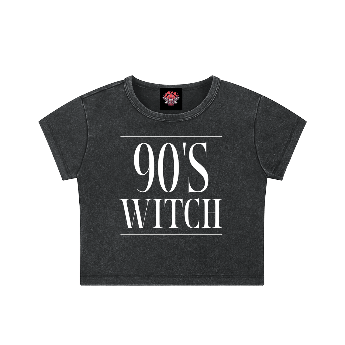 90s Witch - Snow Washed Crop Top-90s-magic-Numbskullz-NumbskullzKC