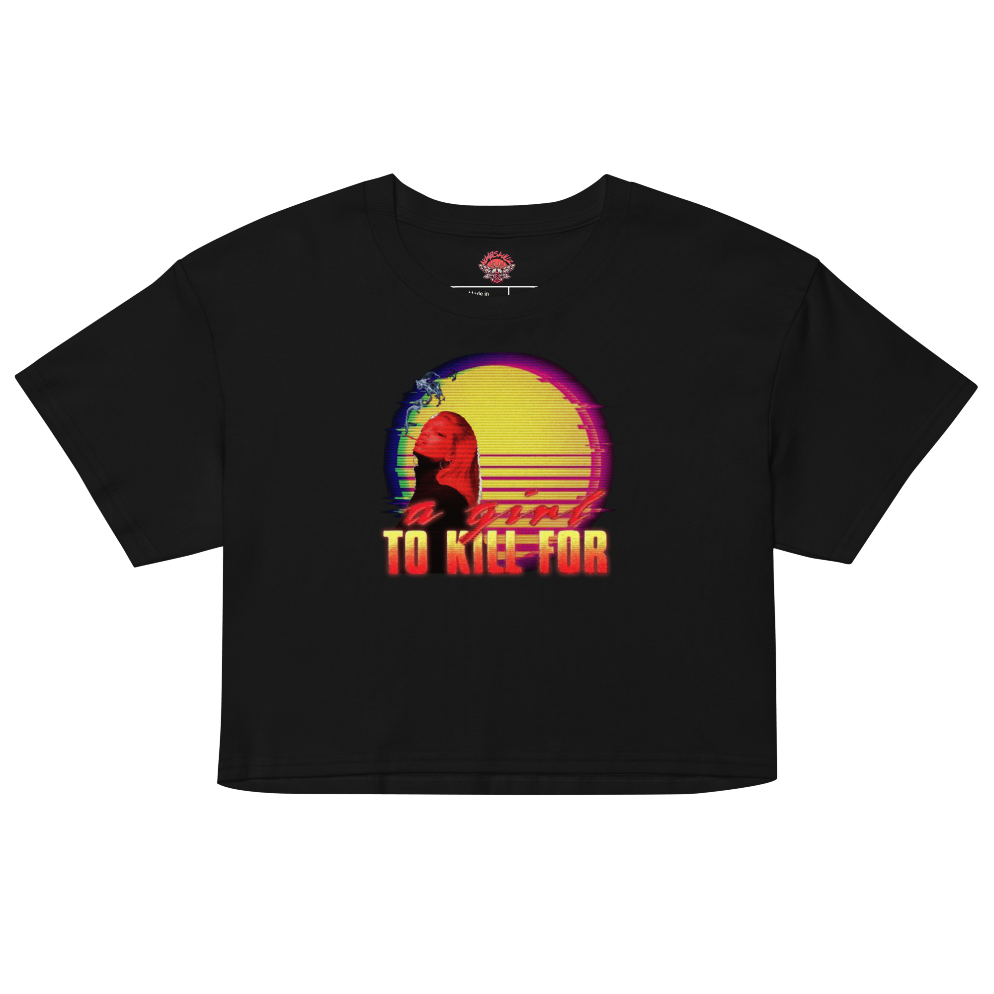 A Girl to Kill For - Relaxed Fit Crop Top-80s-cropped tee-Numbskullz-NumbskullzKC