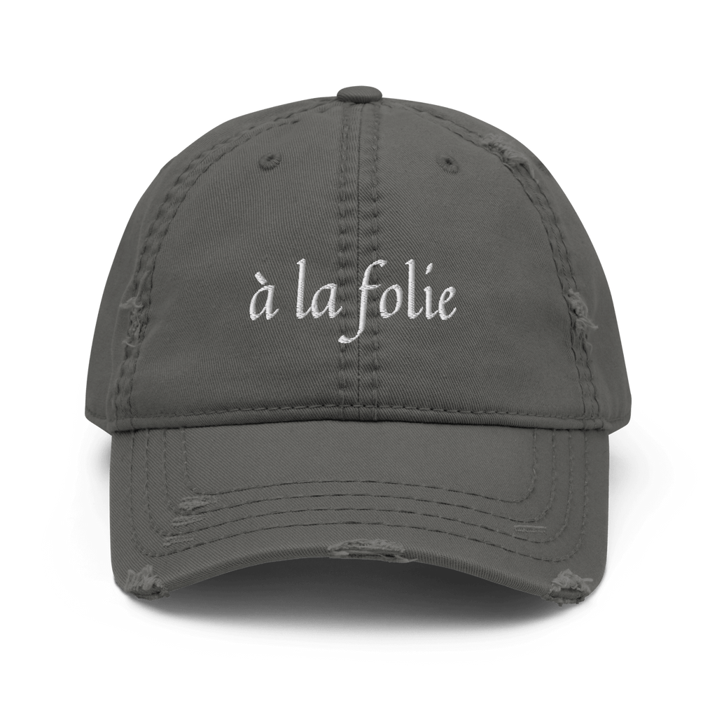 à la folie - Distressed Adjustable Ball Cap - ballcap - baseball style hats - hats - Numbskullz