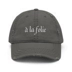 à la folie - Distressed Adjustable Ball Cap - ballcap - baseball style hats - hats - Numbskullz