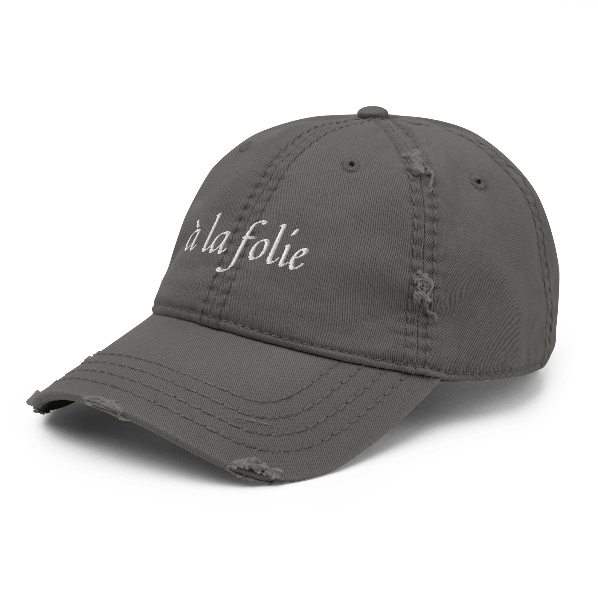 à la folie - Distressed Adjustable Ball Cap - ballcap - baseball style hats - hats - Numbskullz