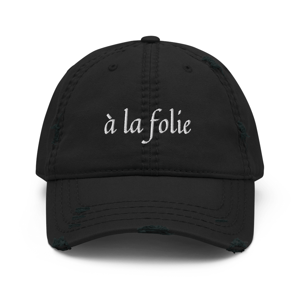 à la folie - Distressed Adjustable Ball Cap - ballcap - baseball style hats - hats - Numbskullz