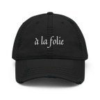 à la folie - Distressed Adjustable Ball Cap - ballcap - baseball style hats - hats - Numbskullz