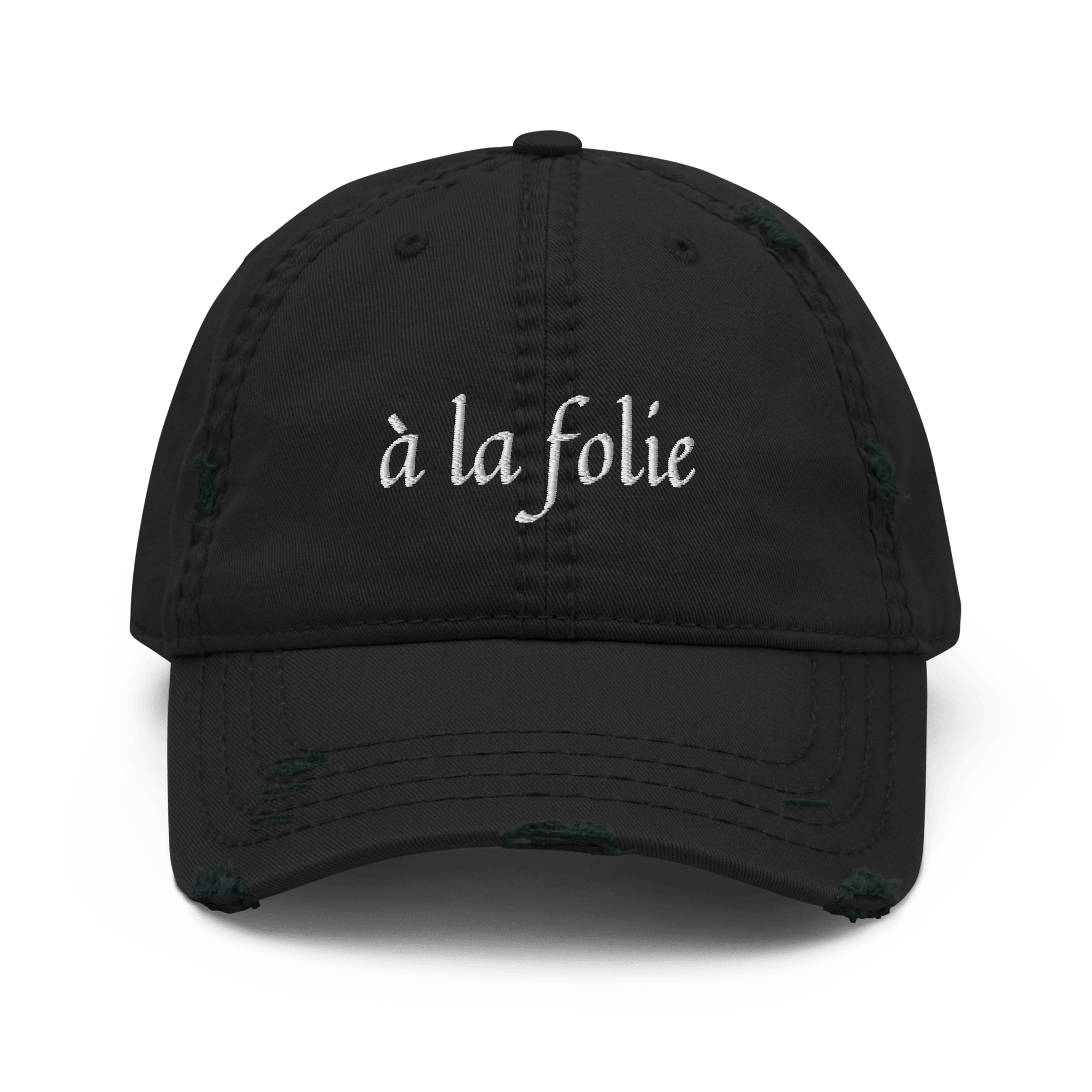 à la folie - Distressed Adjustable Ball Cap - ballcap - baseball style hats - hats - Numbskullz