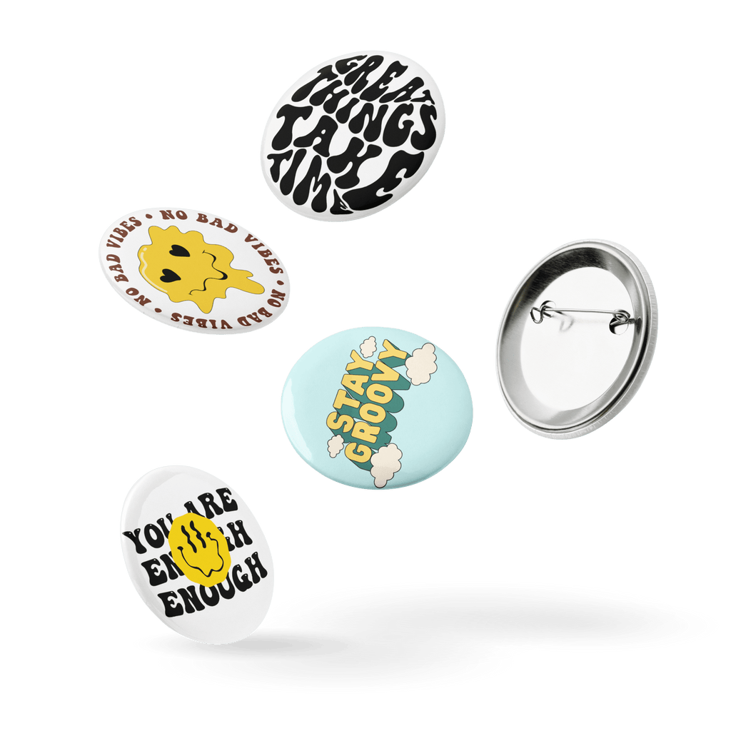 Affirmations - Set of 5 Pin Buttons - accessories - buttons - decorative pins - NumbskullzKC