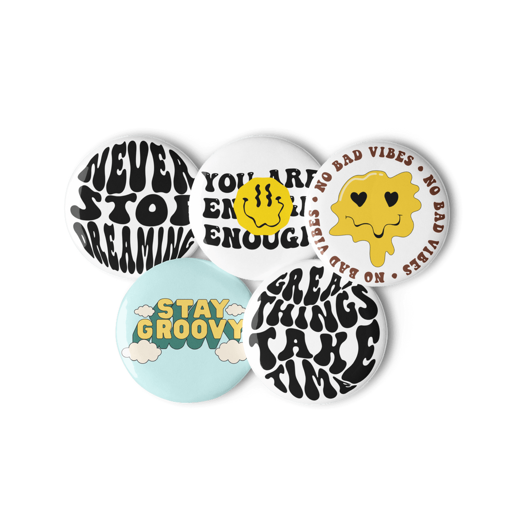 Affirmations - Set of 5 Pin Buttons - accessories - buttons - decorative pins - NumbskullzKC