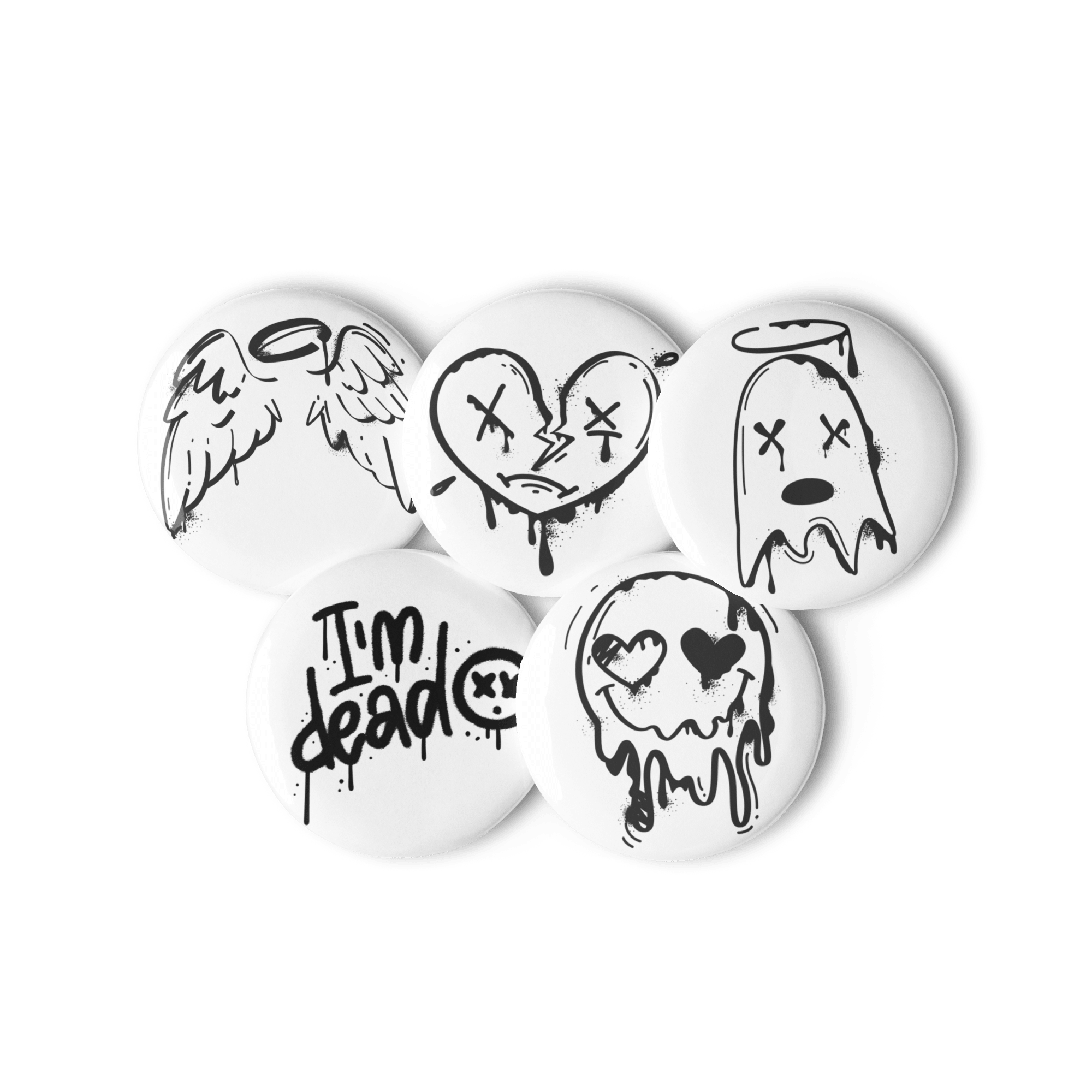 Afterlife - Set of 5 Pin Buttons - accessories - buttons - decorative pins - Numbskullz