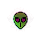 Alien Love - Holographic Sticker - accessories - hearts - holo sticker - Numbskullz
