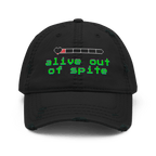 Alive Out of Spite - Distressed Ball Cap - ballcap - baseball style hats - distressed ball cap - Numbskullz