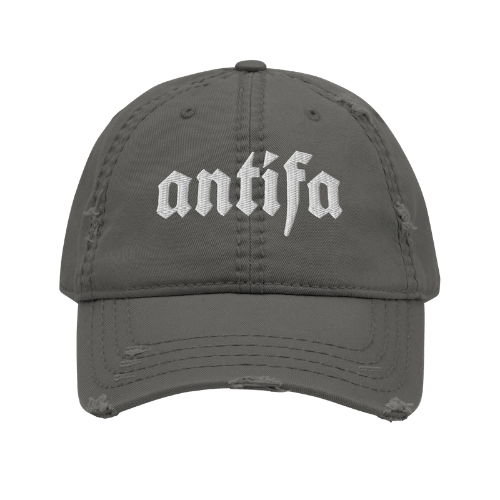 ANTIFA - Distressed Ball Cap-activism-distressed ball cap-men's ball caps-NumbskullzKC