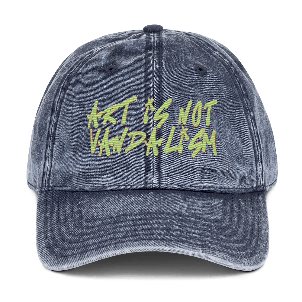 Art is not Vandalism - Stonewashed Ball Cap - art - ballcap - baseball style hats - NumbskullzKC