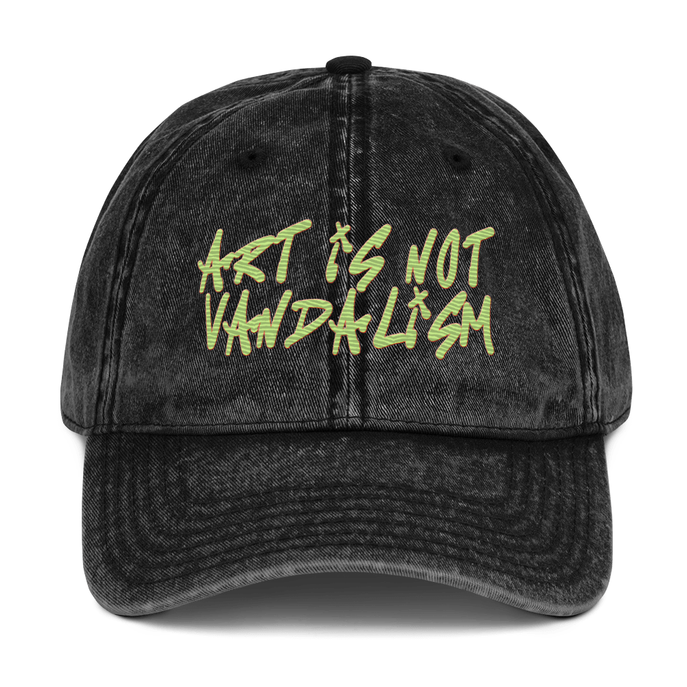 Art is not Vandalism - Stonewashed Ball Cap - art - ballcap - baseball style hats - NumbskullzKC