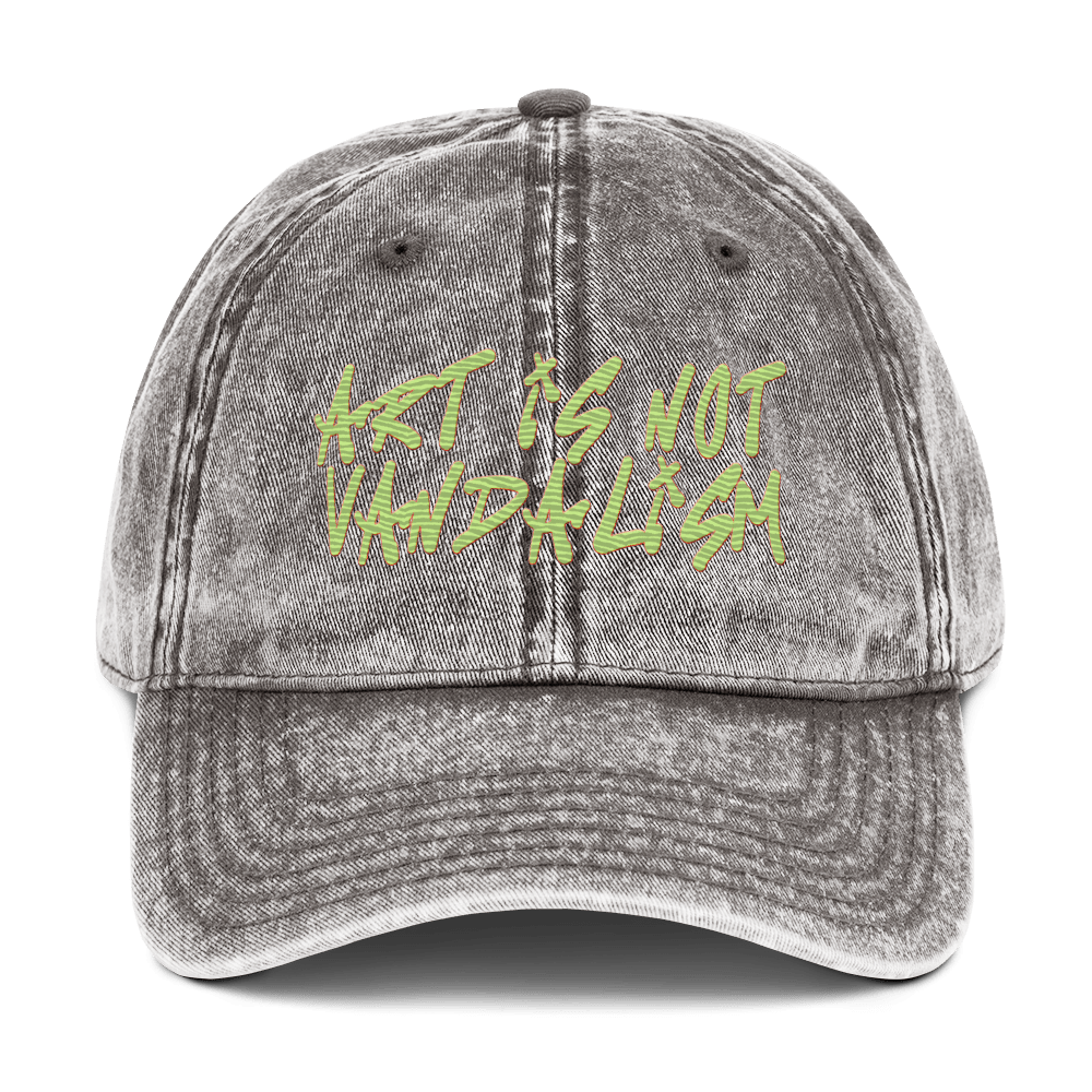 Art is not Vandalism - Stonewashed Ball Cap - art - ballcap - baseball style hats - NumbskullzKC