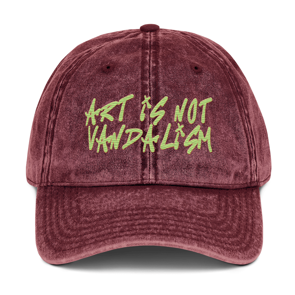 Art is not Vandalism - Stonewashed Ball Cap - art - ballcap - baseball style hats - NumbskullzKC