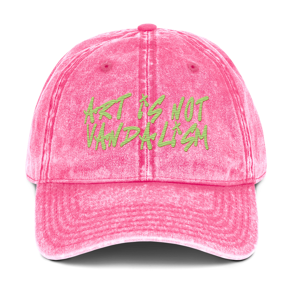 Art is not Vandalism - Stonewashed Ball Cap - art - ballcap - baseball style hats - Numbskullz