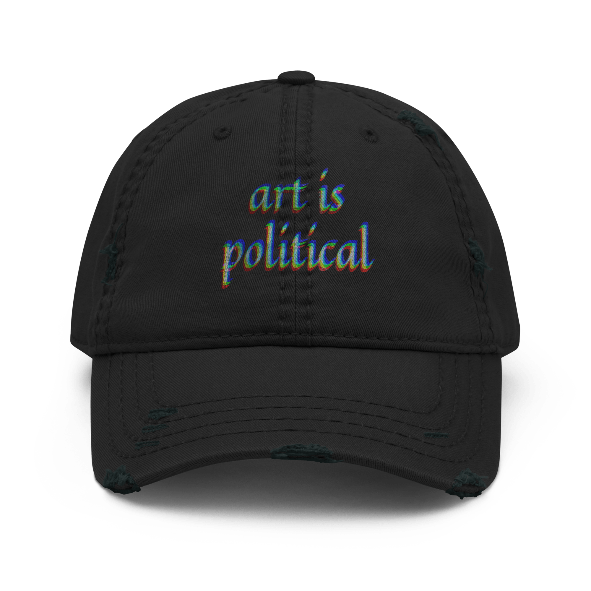 Art is Political - Distressed Ball Cap - activism - ballcap - baseball style hats - Numbskullz