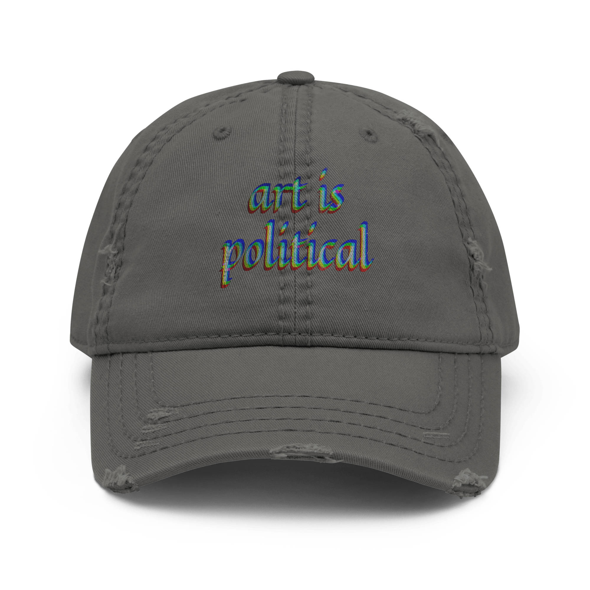 Art is Political - Distressed Ball Cap - activism - ballcap - baseball style hats - Numbskullz