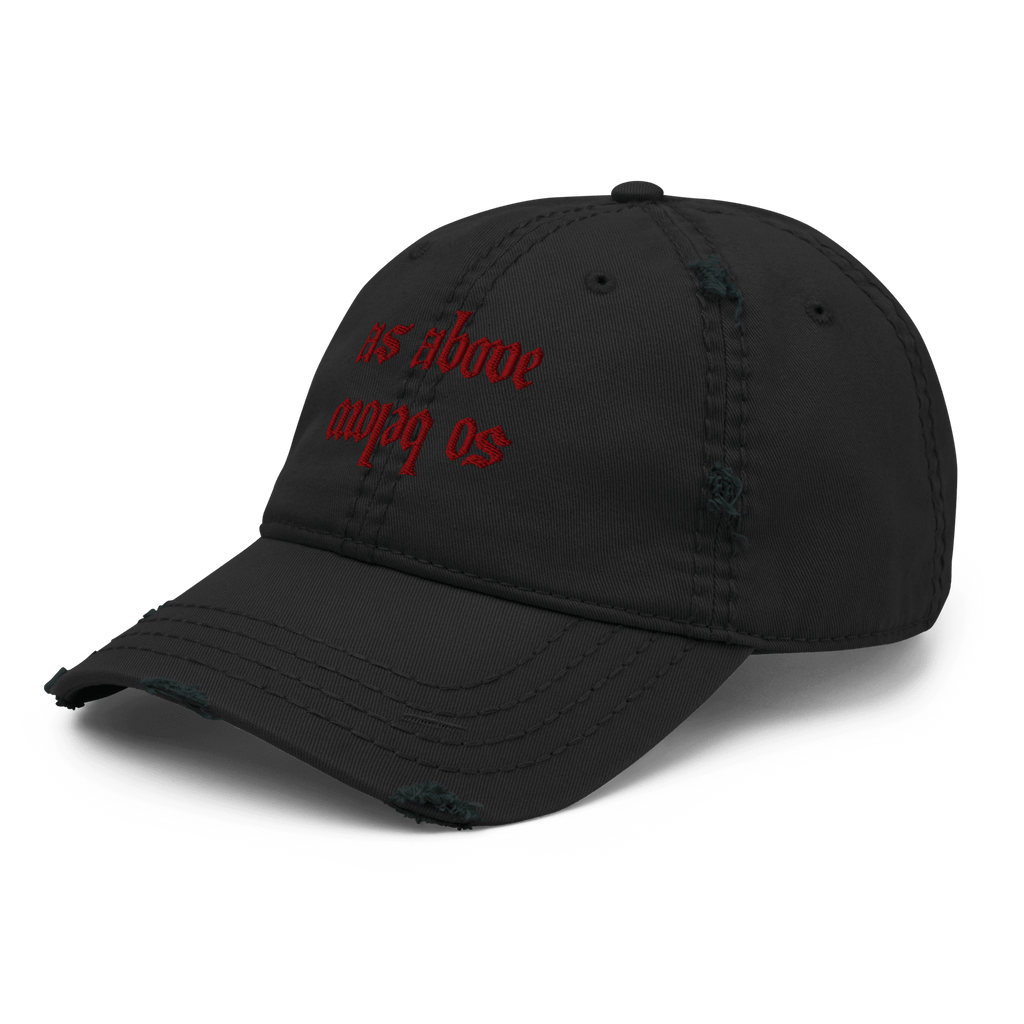 As Above - Distressed Adjustable Ball Cap - ballcap - baseball style hats - hats - Numbskullz