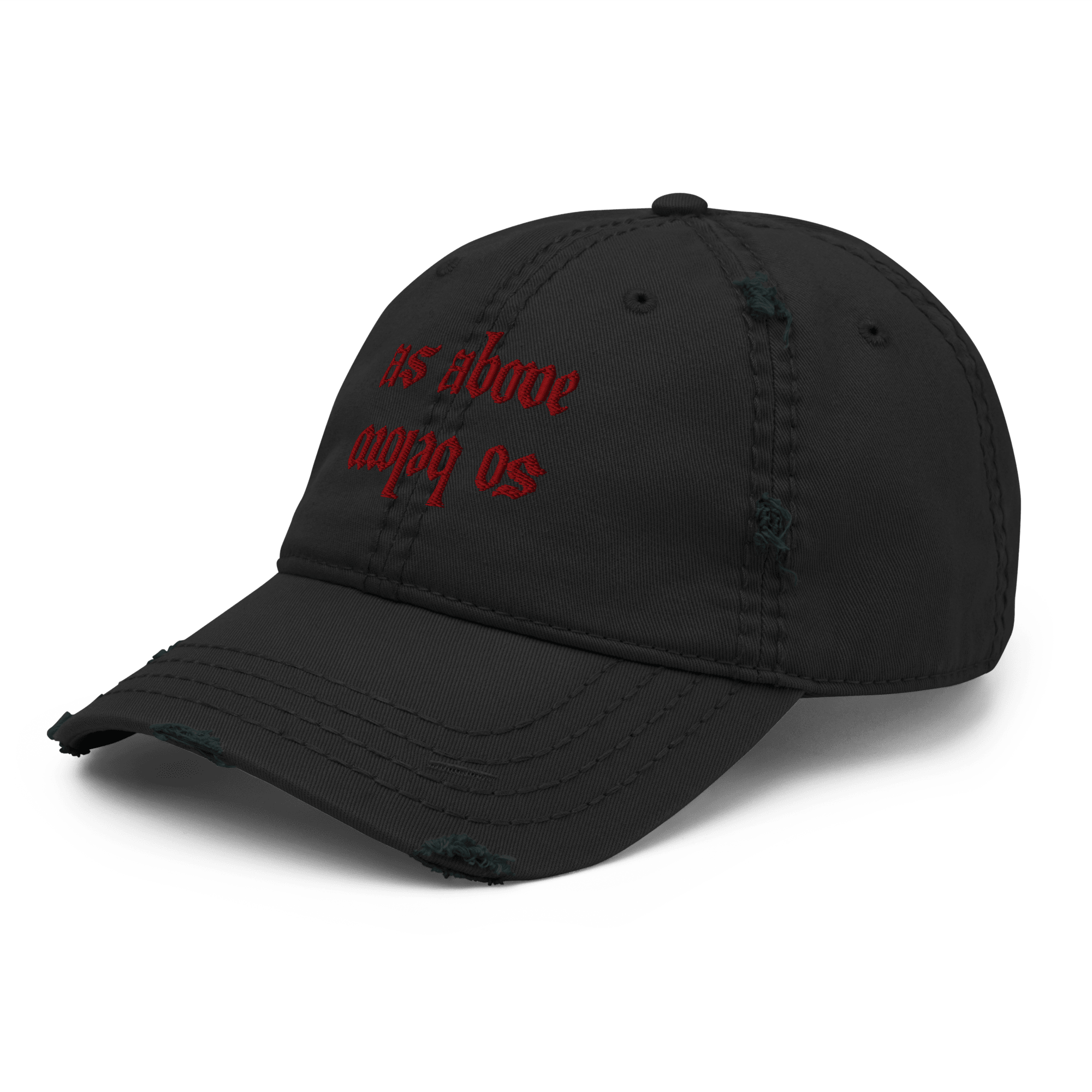 As Above - Distressed Adjustable Ball Cap - ballcap - baseball style hats - hats - Numbskullz