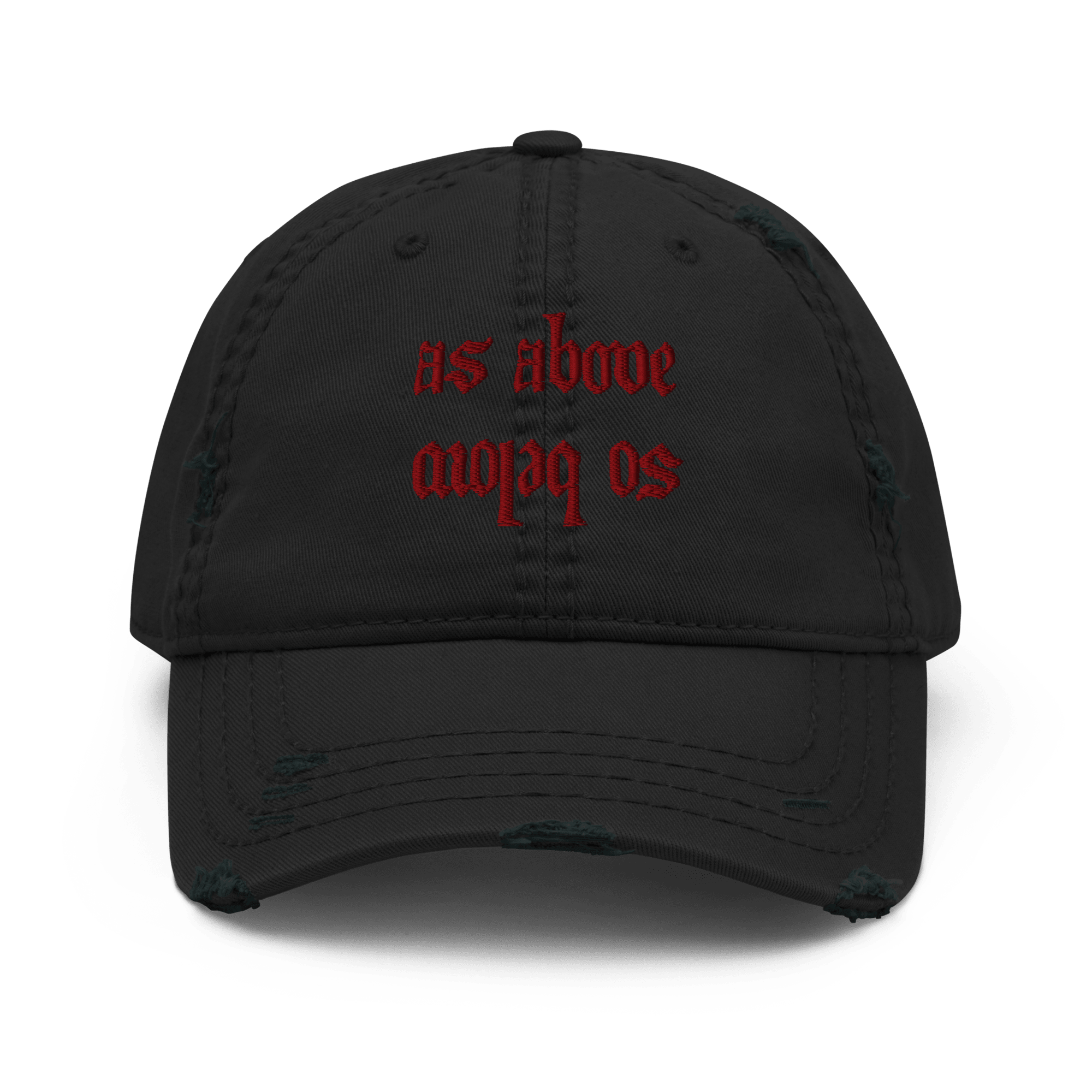 As Above - Distressed Adjustable Ball Cap - ballcap - baseball style hats - hats - Numbskullz