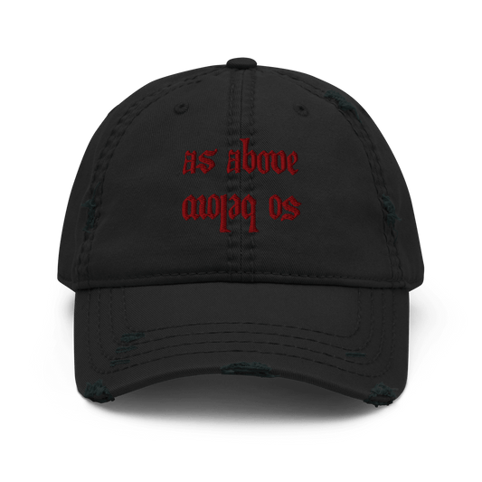 As Above - Distressed Adjustable Ball Cap - ballcap - baseball style hats - hats - Numbskullz
