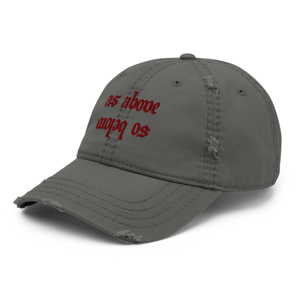 As Above - Distressed Adjustable Ball Cap - ballcap - baseball style hats - hats - Numbskullz