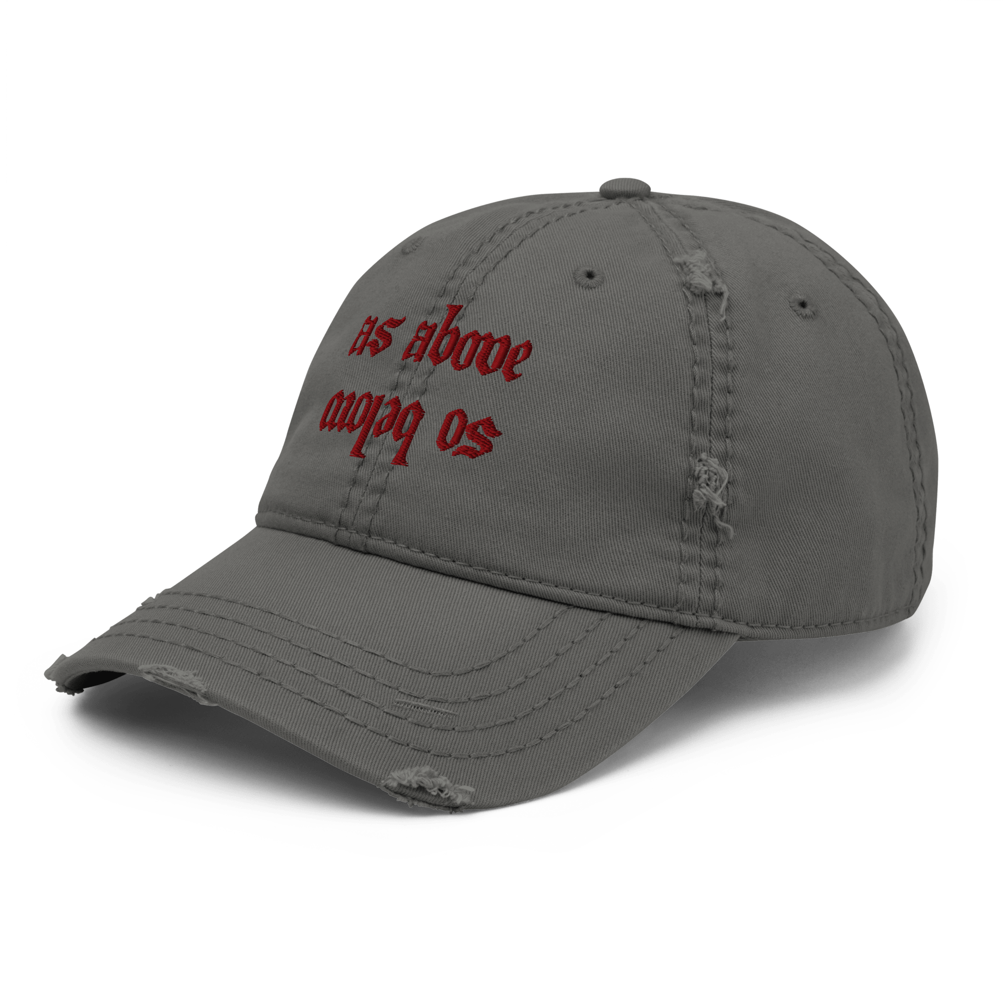 As Above - Distressed Adjustable Ball Cap - ballcap - baseball style hats - hats - Numbskullz