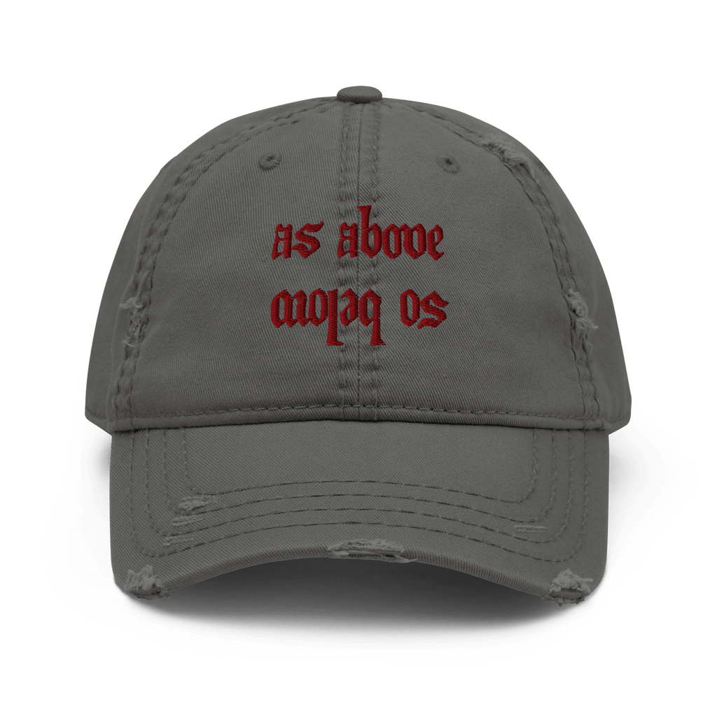 As Above - Distressed Adjustable Ball Cap - ballcap - baseball style hats - hats - Numbskullz